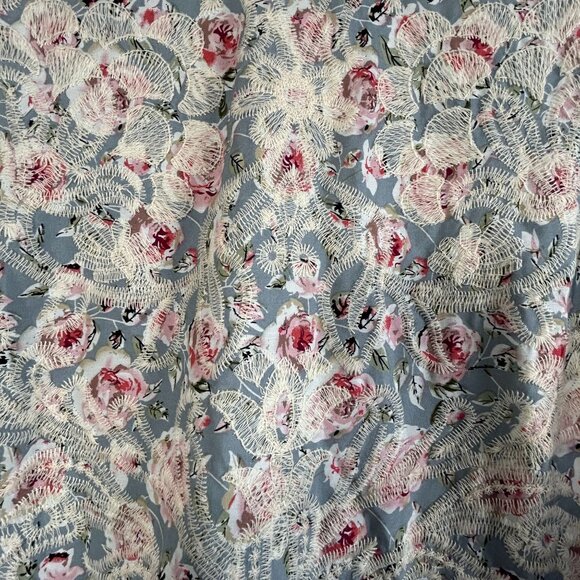 Solitaire Floral Embroidered Scallop Hem Tunic Blouse Women's Large Cottagecore - Picture 3 of 9